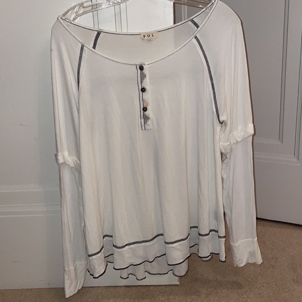 Oversized casual cotton comfy long sleeve shirt